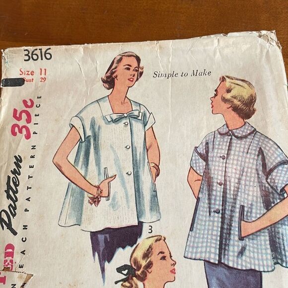 Vtg 1951 Simplicity maternity jacket sewing pattern - Picture 2 of 5
